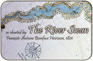 River Swan Nautical Chart, 1801 - by Francois-Antoine Boniface HYerisson
